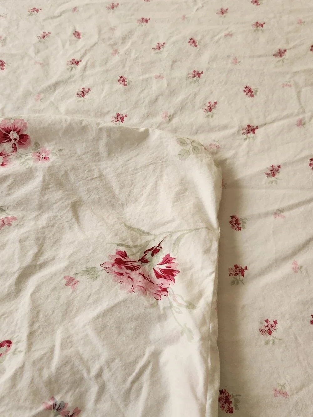 SIMPLY SHABBY CHIC Queen Duvet Cover Blush Beauty Pink Cotton Floral Bedding